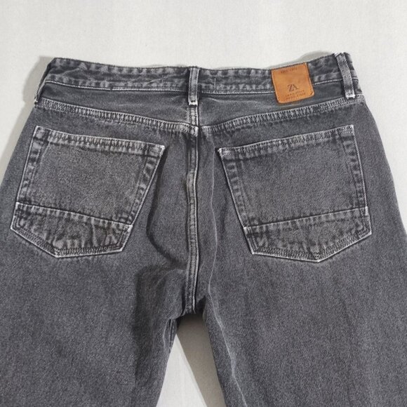 Zara Man Denim man's size 33X27 medium washed grey colour straight leg jeans - Picture 4 of 13